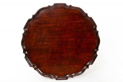 English Chippendale Antique Carved Mahogany Pie Crust Table ca 1760