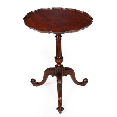 English Chippendale Antique Carved Mahogany Pie Crust Table ca 1760