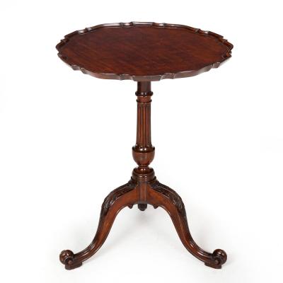 English Chippendale Antique Carved Mahogany Pie Crust Table ca 1760