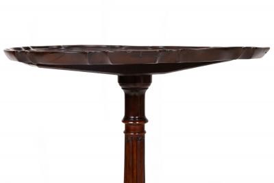 English Chippendale Antique Carved Mahogany Pie Crust Table ca 1760