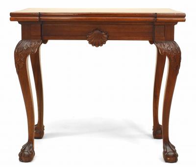 English Chippendale Mahogany Flip Top Console Table