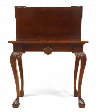 English Chippendale Mahogany Flip Top Console Table
