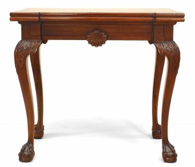 English Chippendale Mahogany Flip Top Console Table