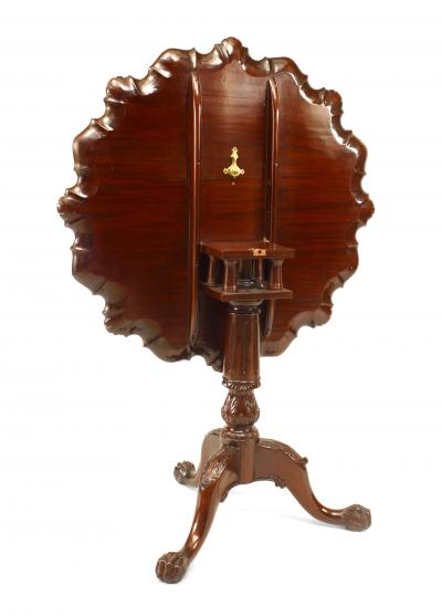 English Chippendale Mahogany Shell End Table