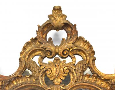 English Chippendale Style Gilt Carved Wall Mirror