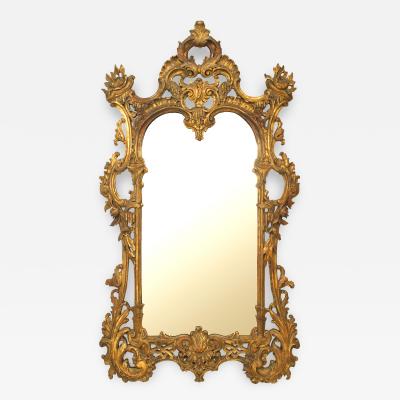 English Chippendale Style Gilt Carved Wall Mirror
