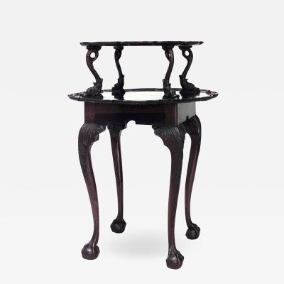 English Chippendale Style Mahogany Two Tier Table