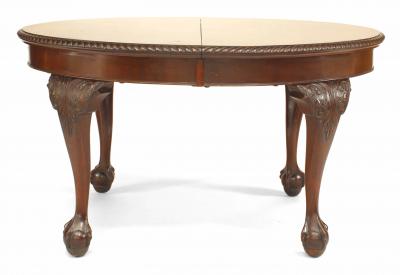 English Chippendale Style Oval Mahogany Dining Table