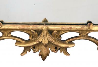 English Chippendaled Style carved giltwood mirror in the Chinese taste