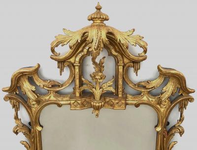 English Chippendaled Style carved giltwood mirror in the Chinese taste
