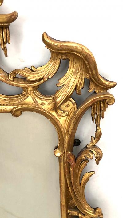 English Chippendaled Style carved giltwood mirror in the Chinese taste