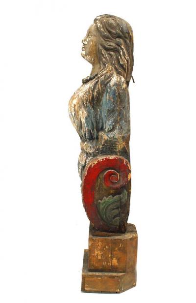 English Country Carved Lady Figurehead