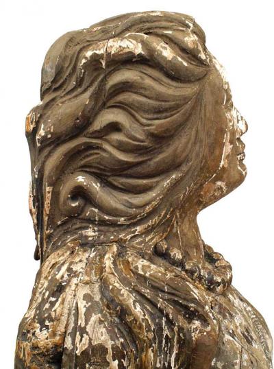 English Country Carved Lady Figurehead