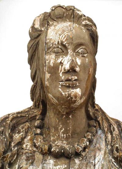 English Country Carved Lady Figurehead