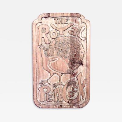 English Country Carved Royal Peacock Wall Plaque