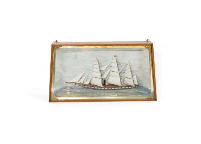 English Country Diorama Ship Wall Plaque