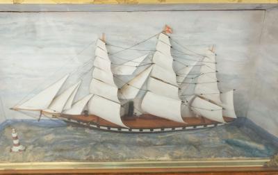 English Country Diorama Ship Wall Plaque