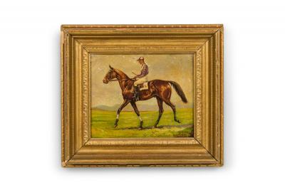 English Country Horse and Jockey Painting
