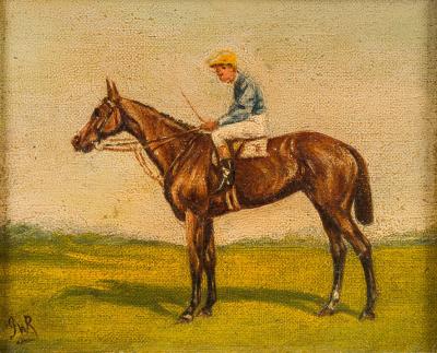 English Country Horse and Jockey Painting