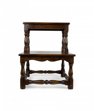 English Country Oak Library Ladder
