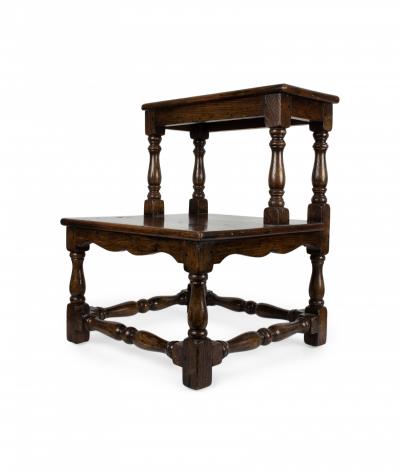 English Country Oak Library Ladder