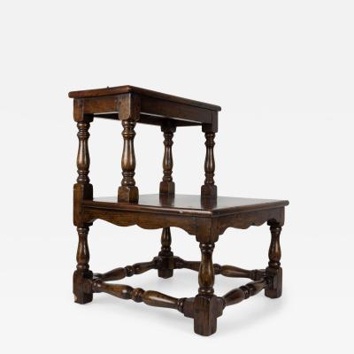 English Country Oak Library Ladder