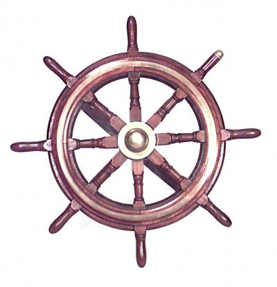 English Country Oak Ship Wheel End Table