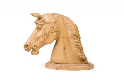English Country Style Carved Pine Horse Head