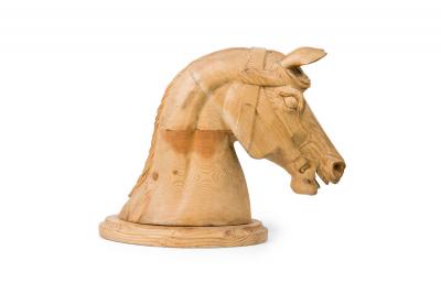 English Country Style Carved Pine Horse Head