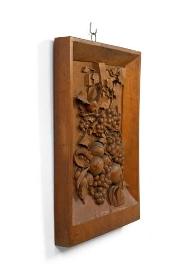 English Country Style Carved Walnut Wall Plaque