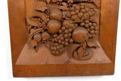 English Country Style Carved Walnut Wall Plaque