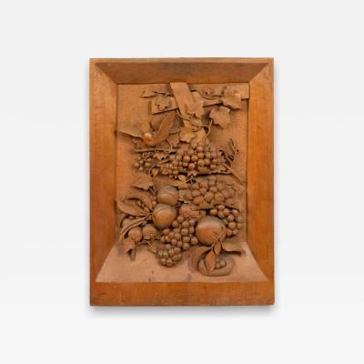 English Country Style Carved Walnut Wall Plaque