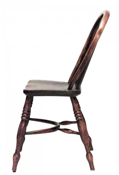 English Country Walnut Windsor Side Chair