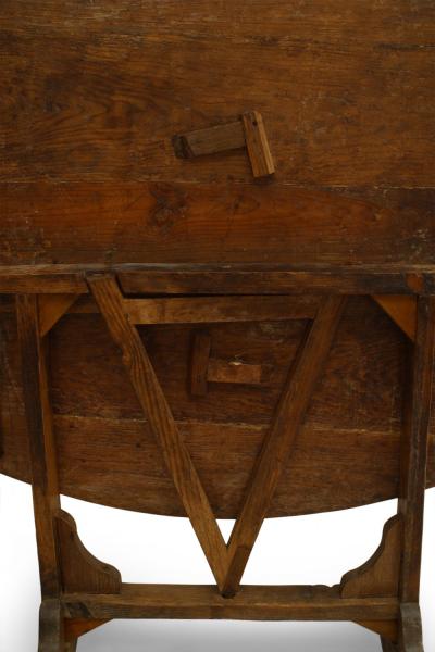 English Country Wine Tasting Oval Pine End Table