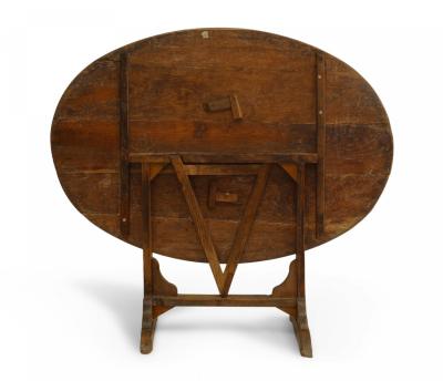 English Country Wine Tasting Oval Pine End Table