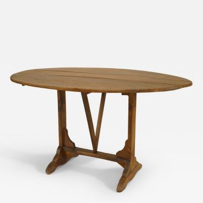 English Country Wine Tasting Oval Pine End Table