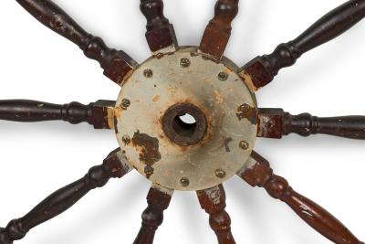English Country Wooden Ship Wheel