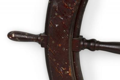 English Country Wooden Ship Wheel