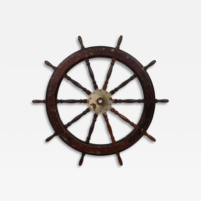 English Country Wooden Ship Wheel