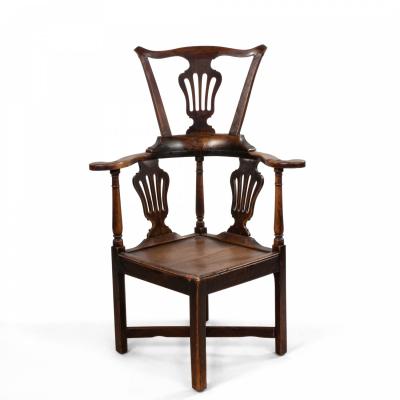 English Country Yew Wood Arm Chair