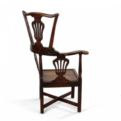 English Country Yew Wood Arm Chair