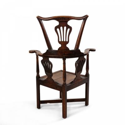 English Country Yew Wood Arm Chair