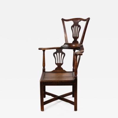 English Country Yew Wood Arm Chair