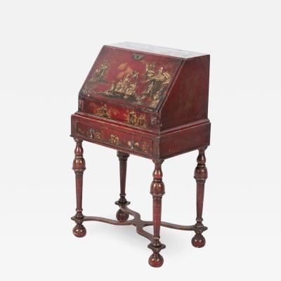 English Decorative Chinoiserie Bureau Writing Desk