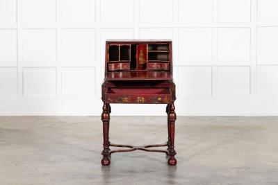 English Decorative Chinoiserie Bureau Writing Desk