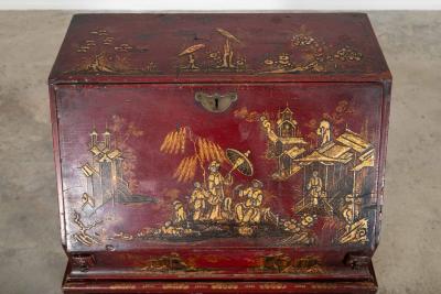 English Decorative Chinoiserie Bureau Writing Desk