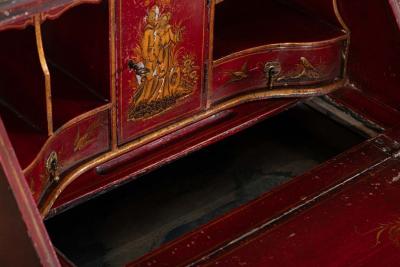 English Decorative Chinoiserie Bureau Writing Desk