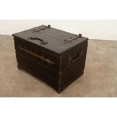 English Early 19th Century Iron Bound Coffer