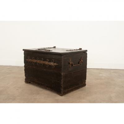 English Early 19th Century Iron Bound Coffer
