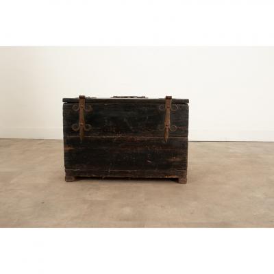English Early 19th Century Iron Bound Coffer